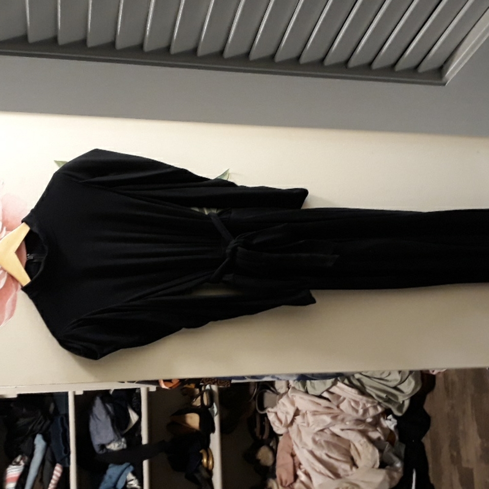 Cotton light black jumpsuit size l from express